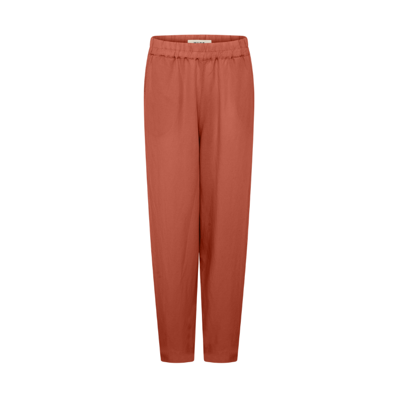 Laura Linen Mix Trousers - Rust