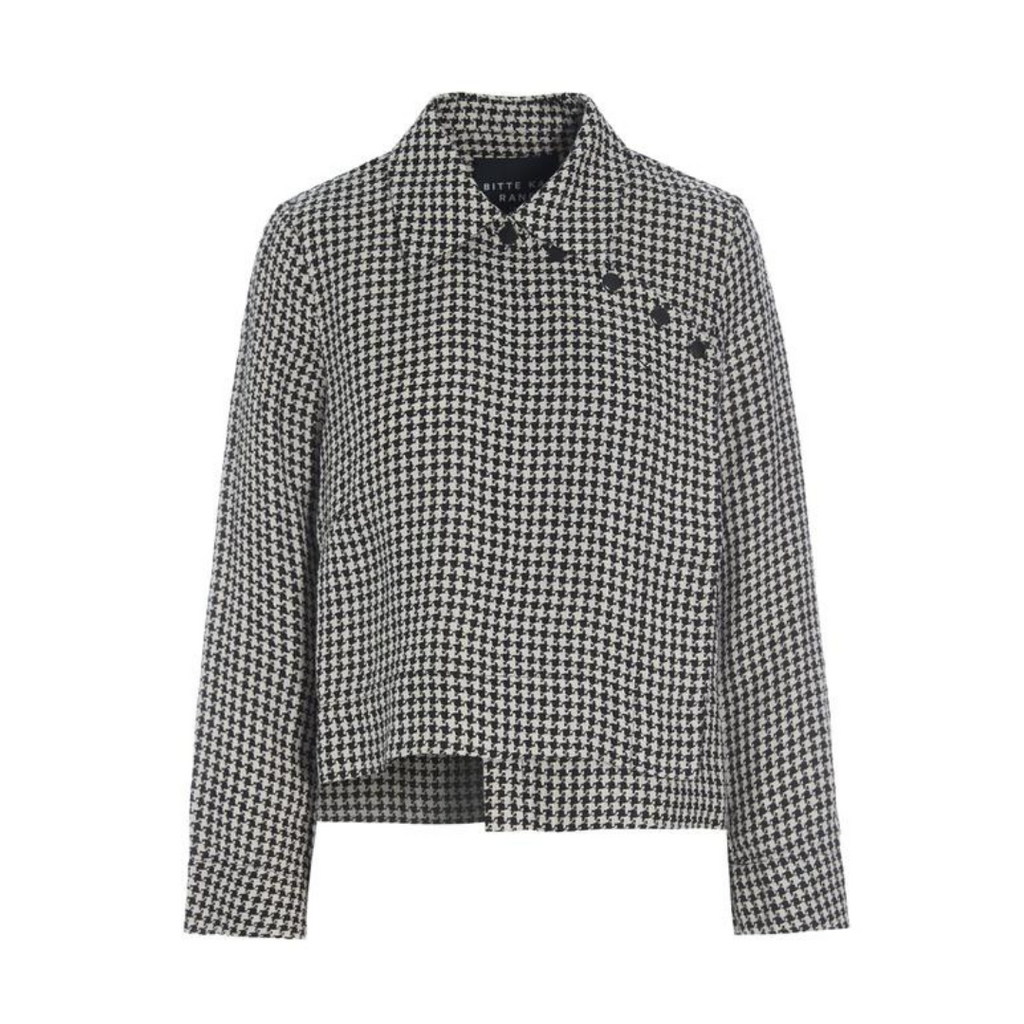 Houndstooth pattern jacket on a white background