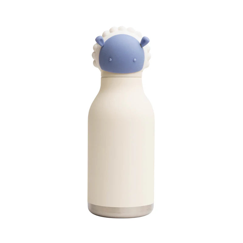 White water bottle with blue cap on a white background