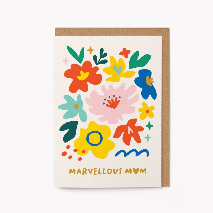 Bold flower print mothers day card