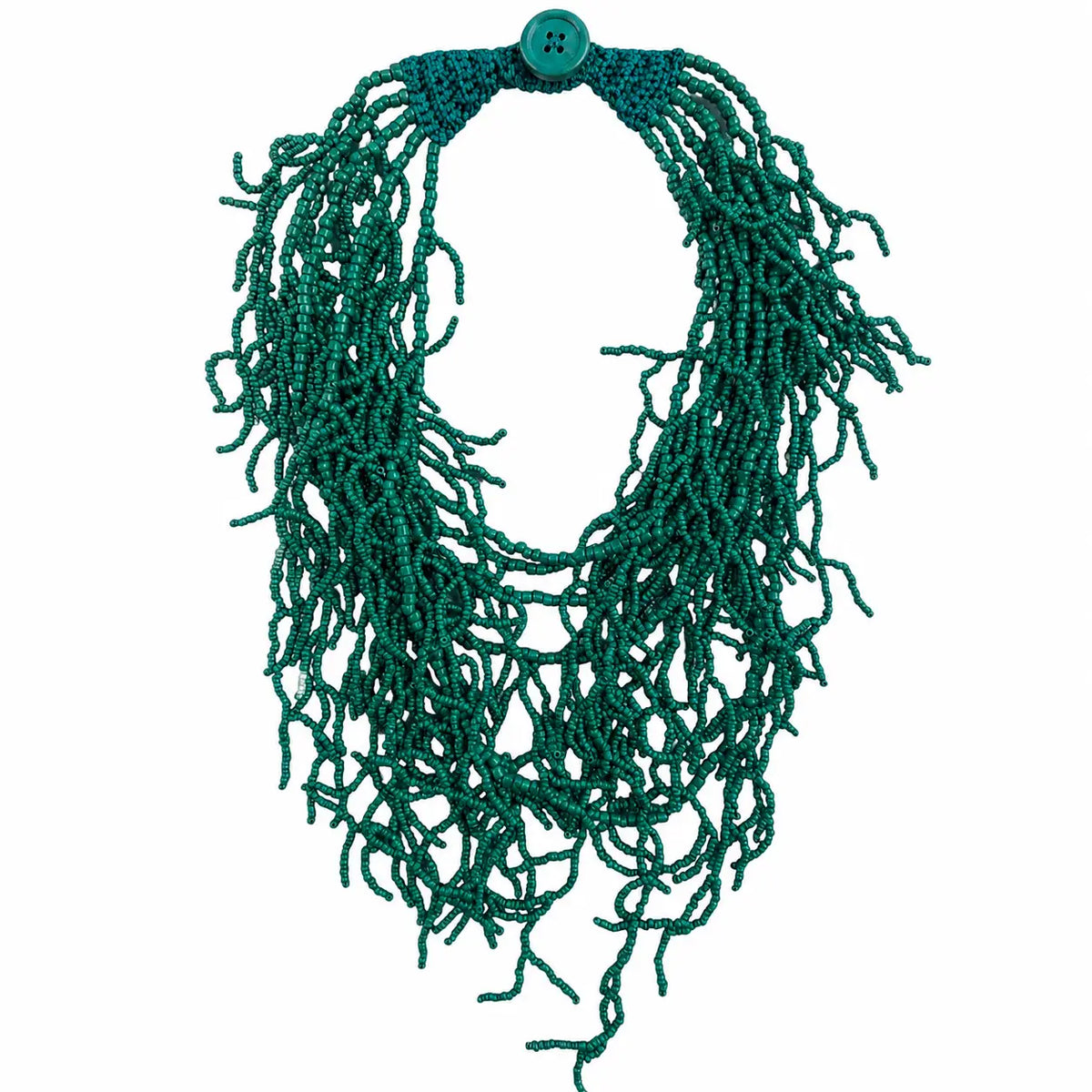 Coral Beaded Necklace - Emerald