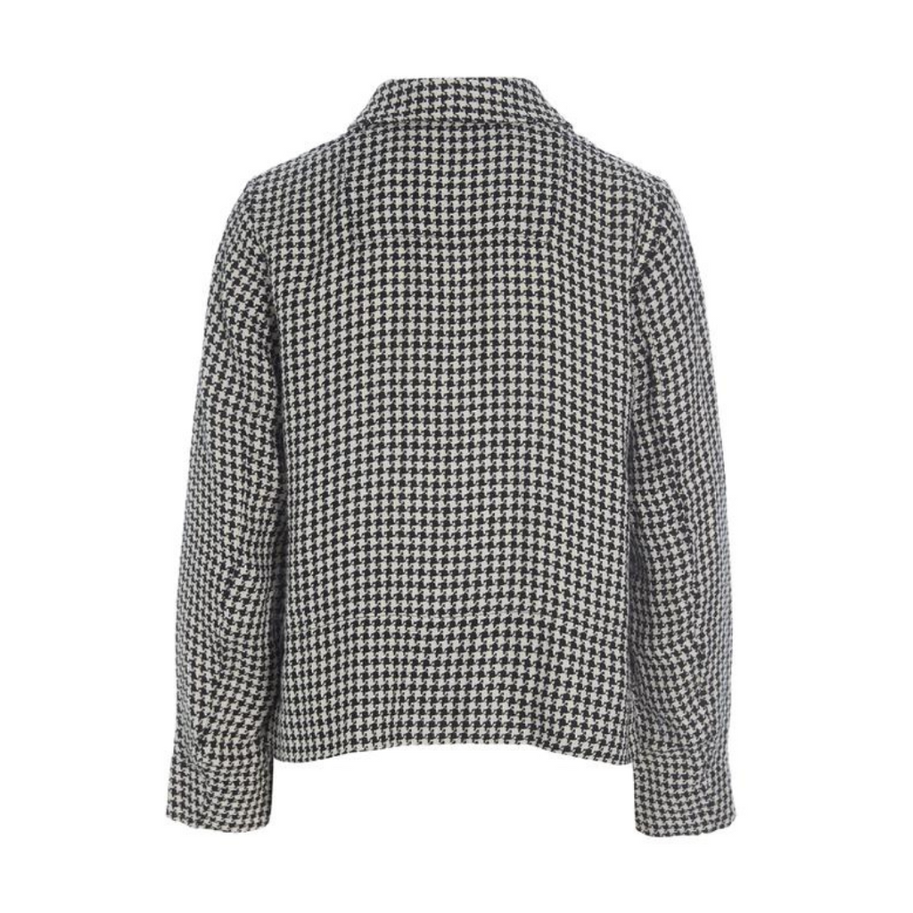 Black and white checkered jacket on a white background