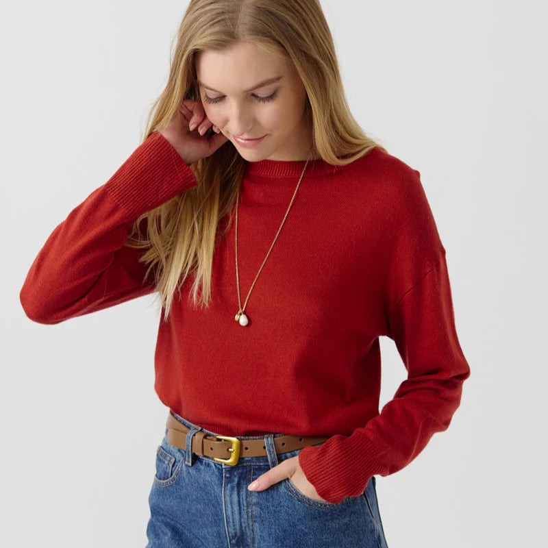 Christal Pullover - Rust Red