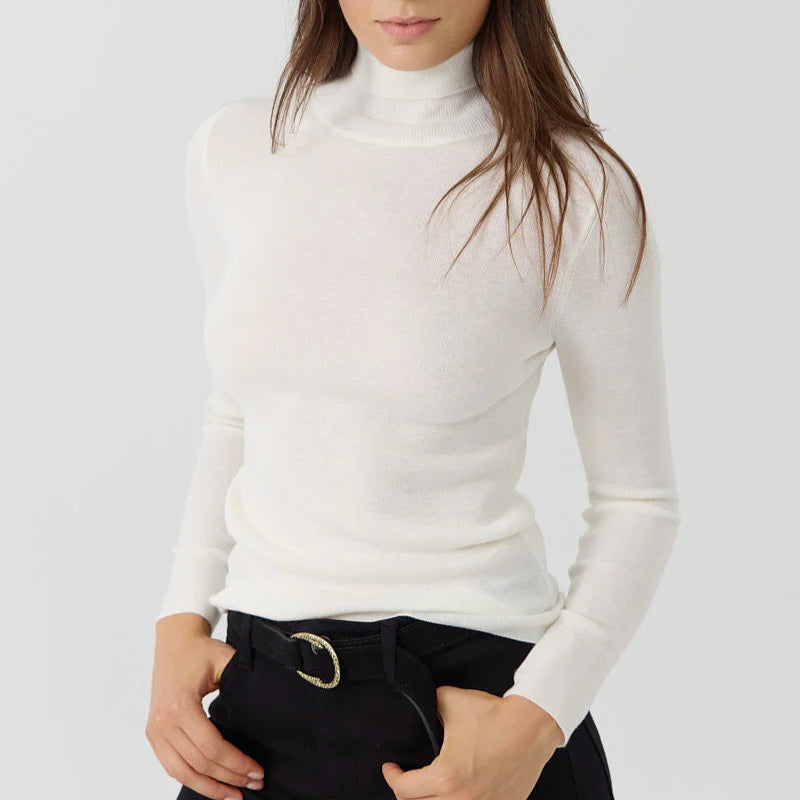 Caline High Neck Top - Cream