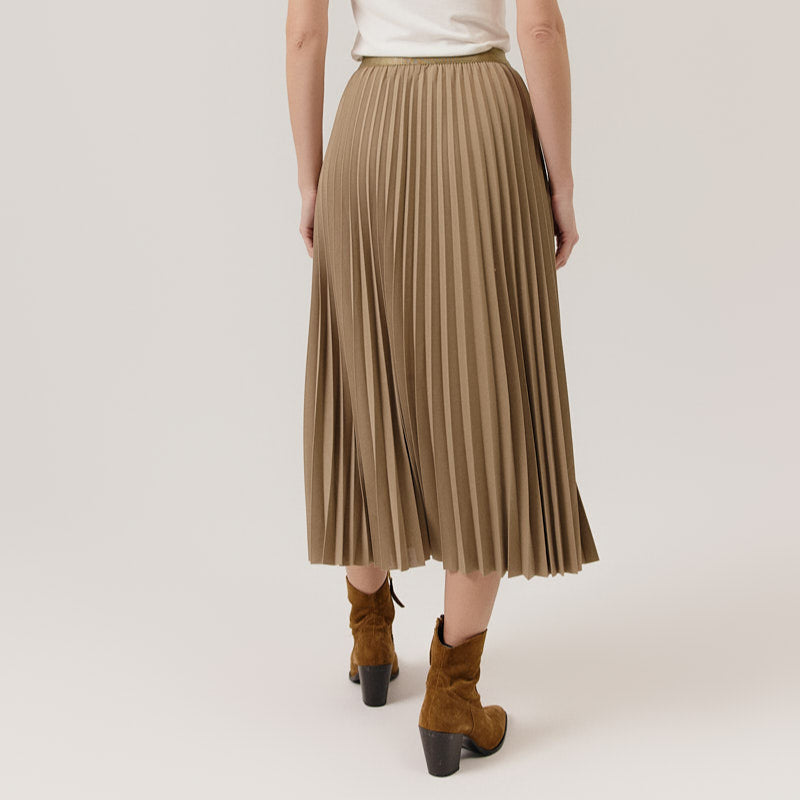 Eugenie Pleated Skirt - Beige
