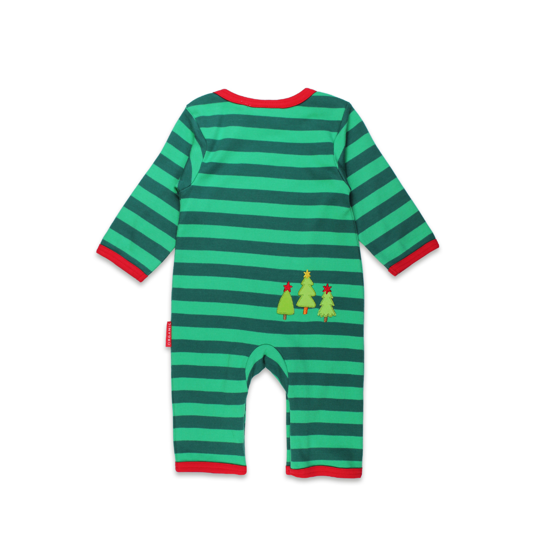 Organic Applique Sleepsuit - Christmas Bear