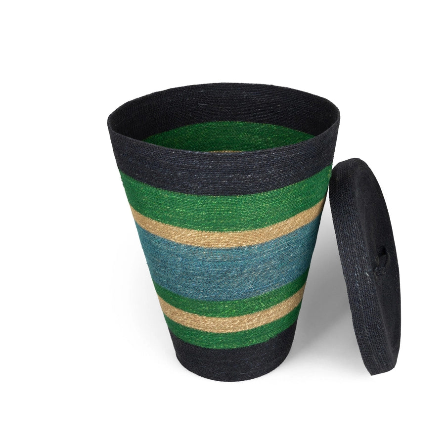 Seagrass  Laundry Basket - Beryl Green, Midnight & Medici Blue
