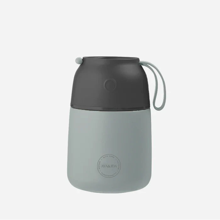 Two-toned gray water bottle with a white background