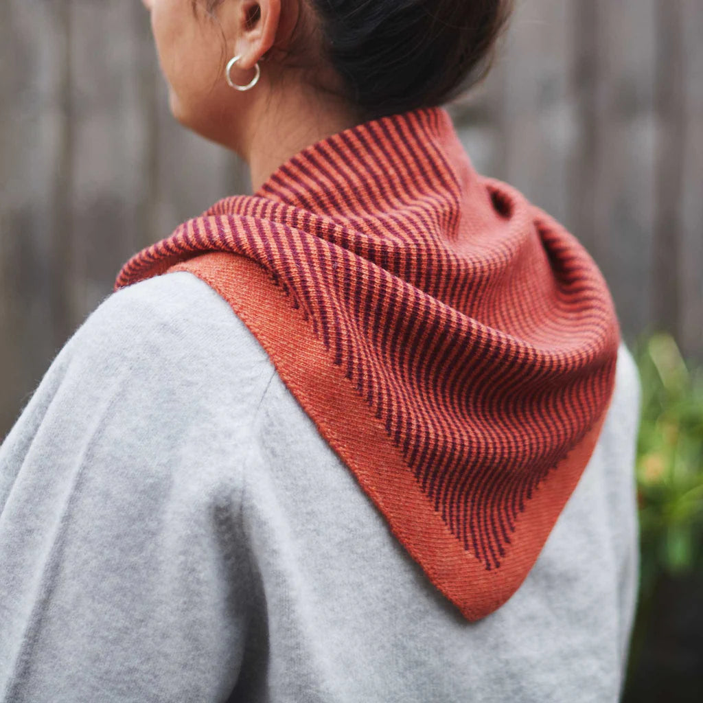 Triangle Neck Scarf - Rust & Dark