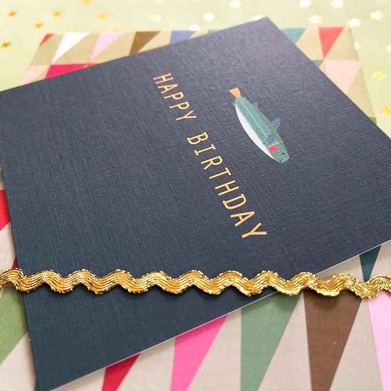 Happy Birthday Card - Foiled Fish