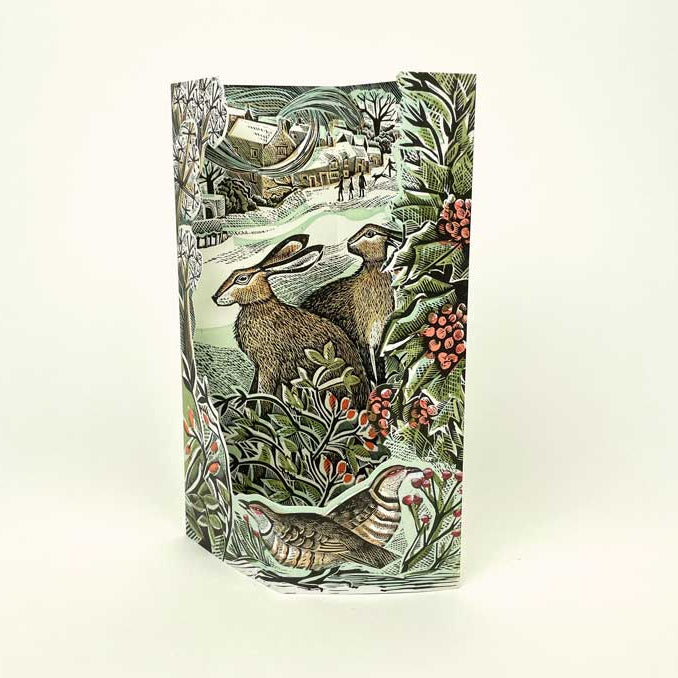 3D Greetings Card - Watching Hares
