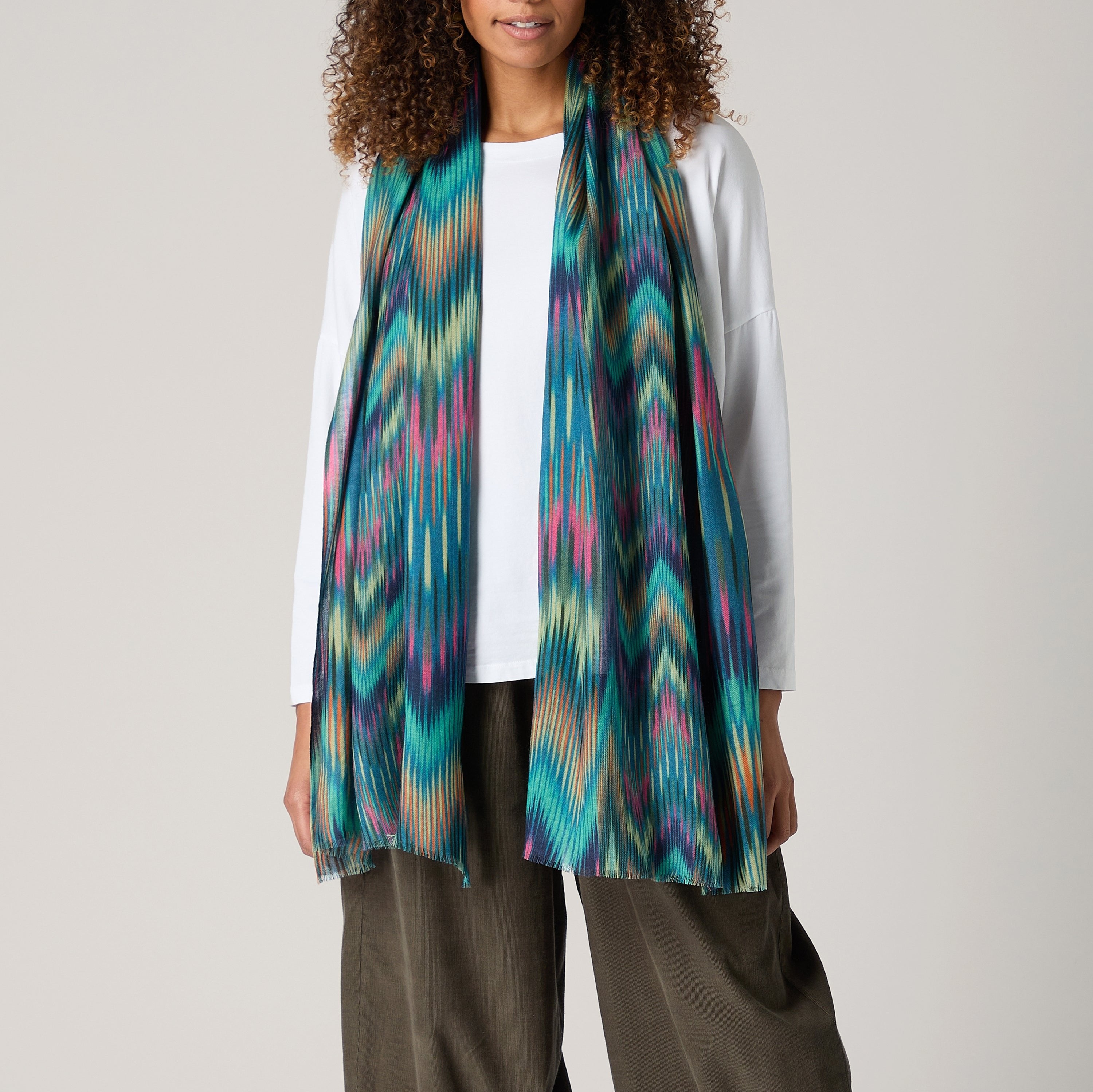 Autumnal Ikat Scarf - Multi