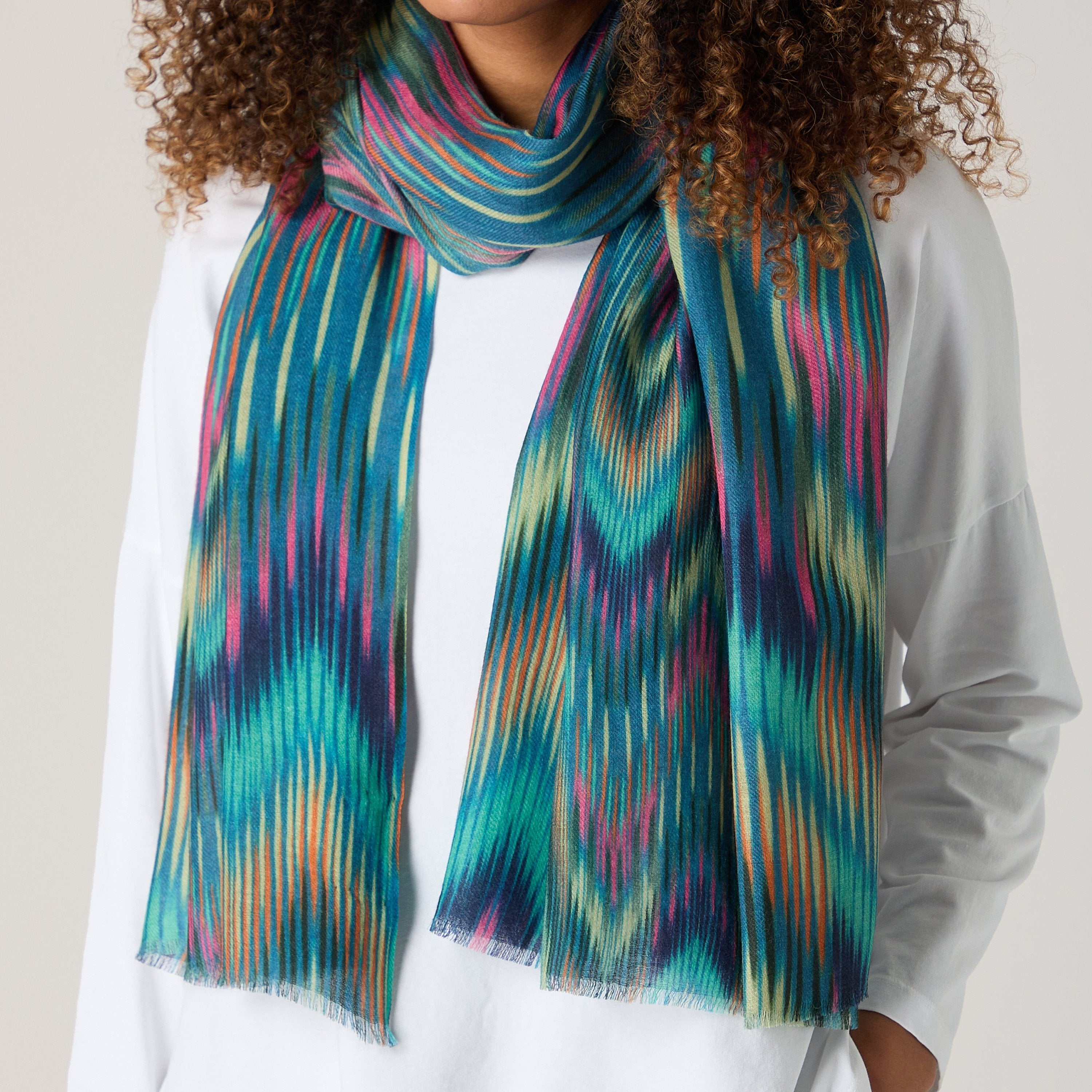 Autumnal Ikat Scarf - Multi