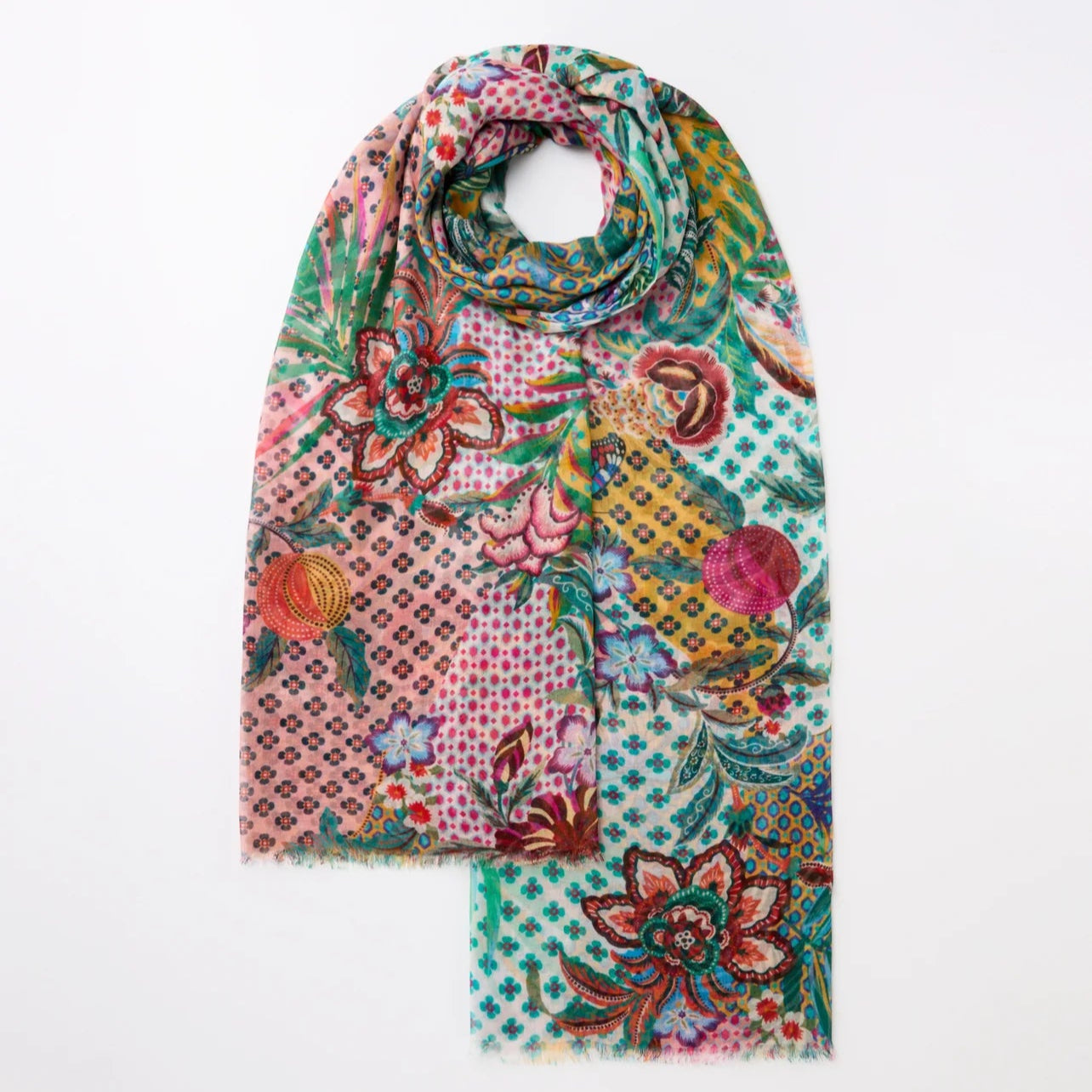 Botanical Patchwork Scarf - Multi