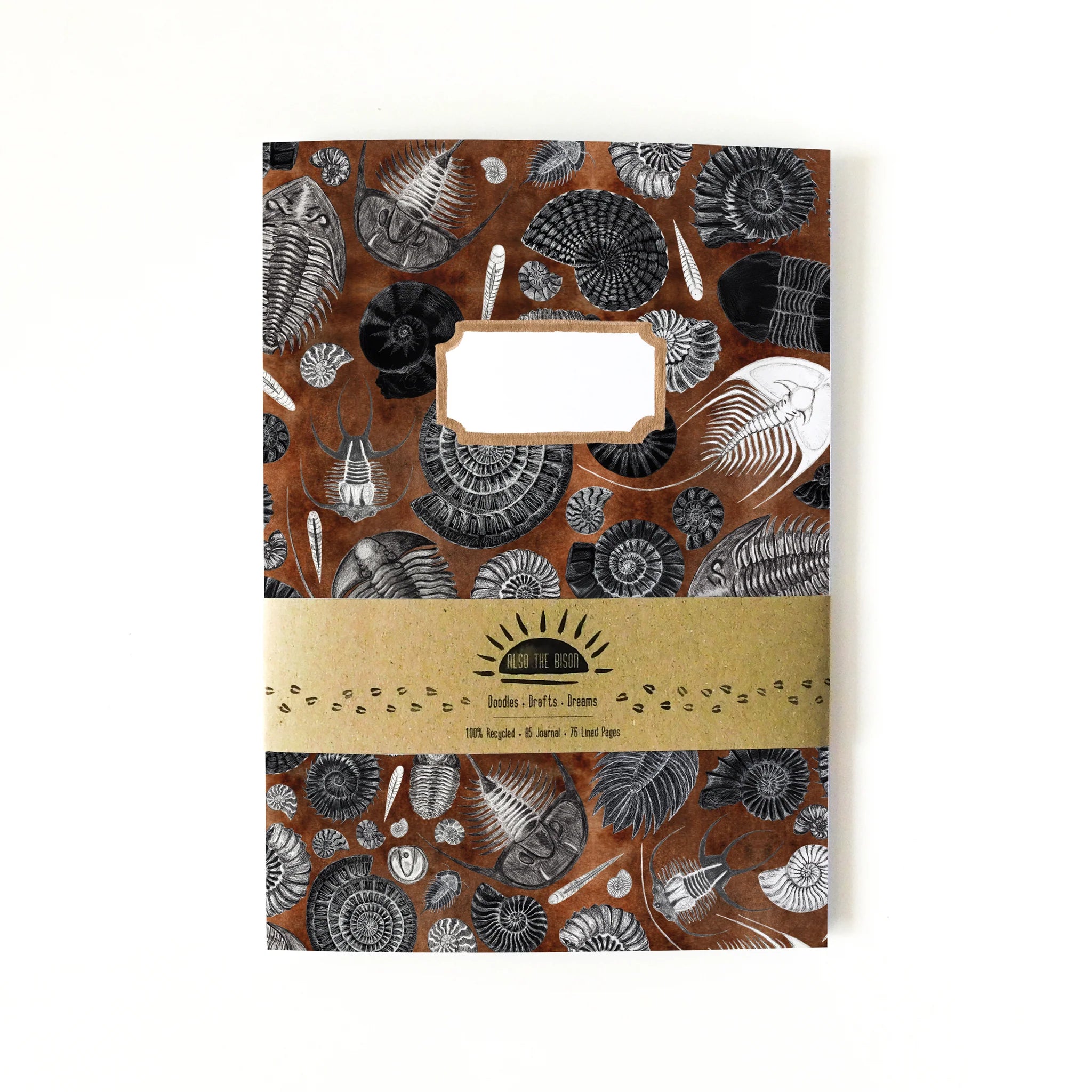 A5 Lined Notebook - Ammonoidea Fossil