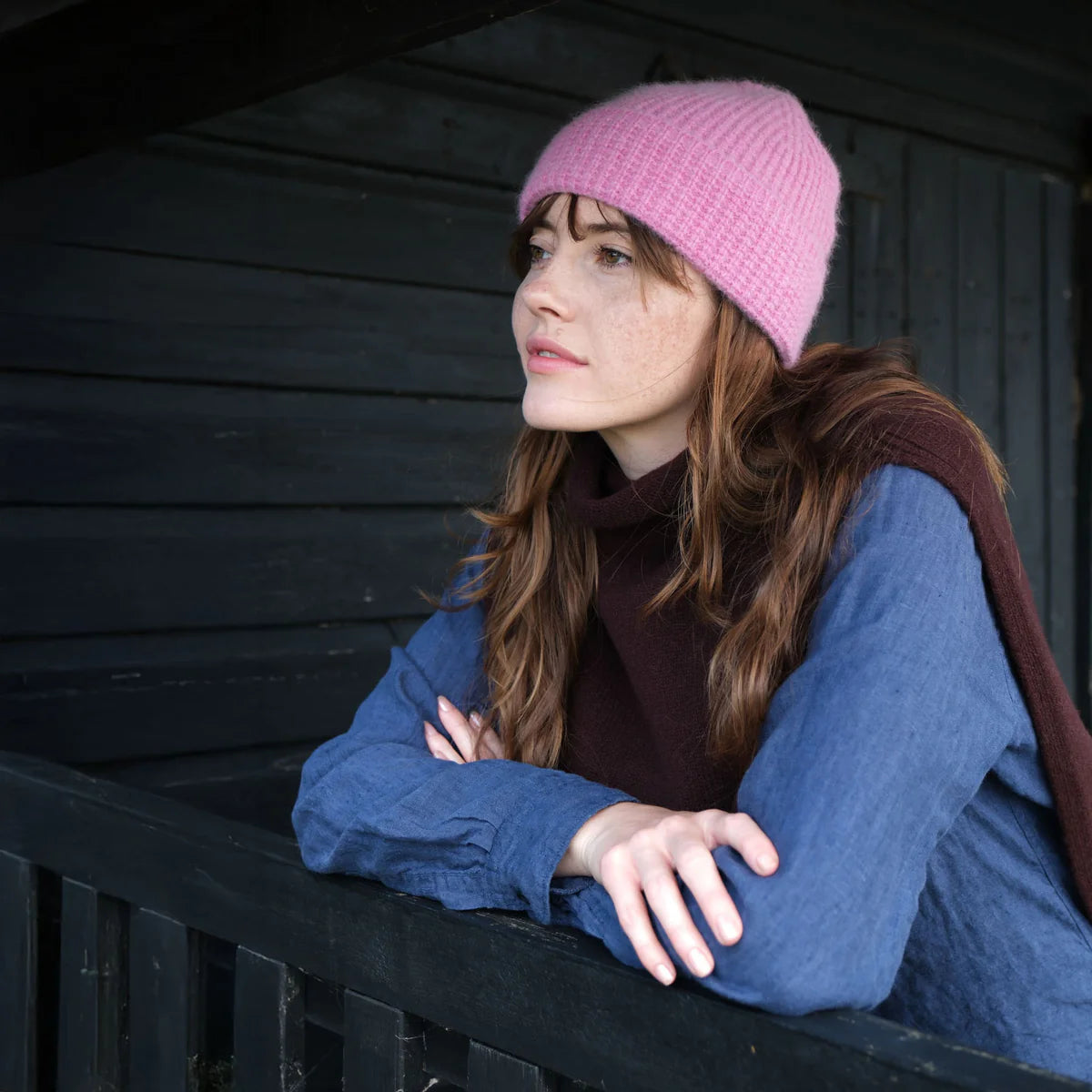 Tuck Stripe Beanie - Fondant Pink