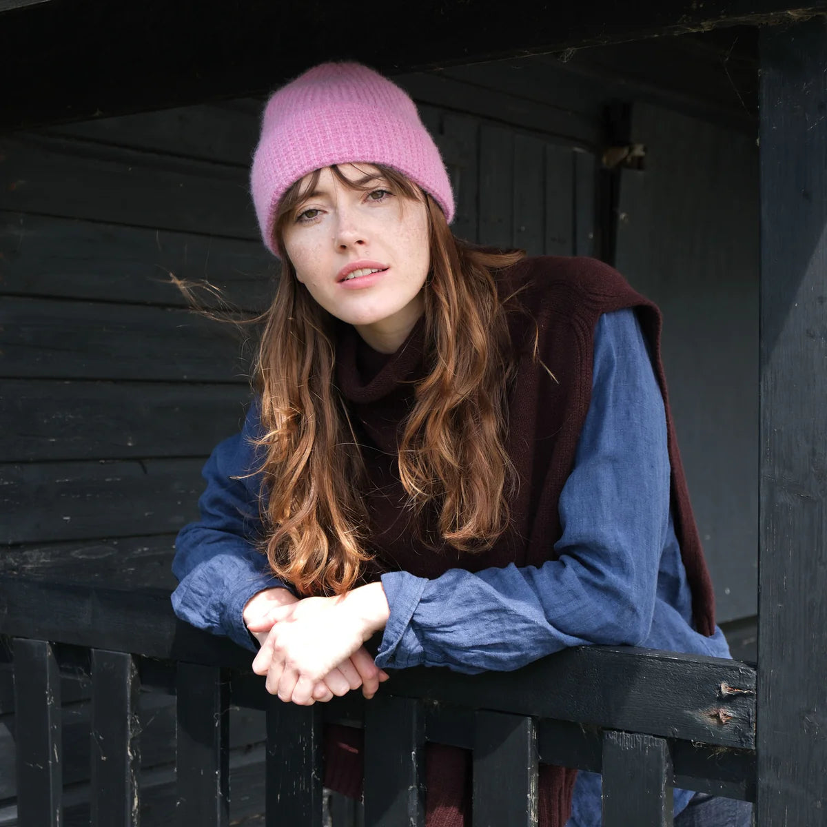 Tuck Stripe Beanie - Fondant Pink