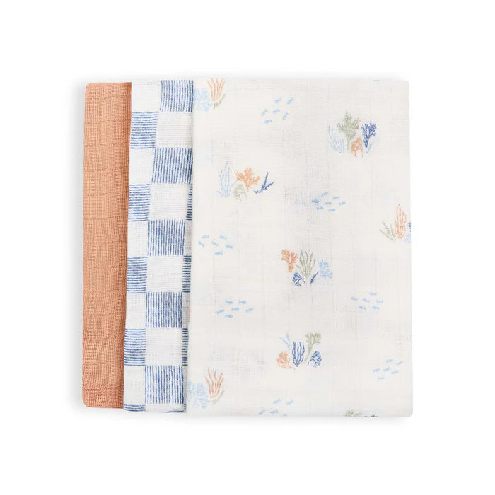 Organic Cotton Baby Muslin - Coastline