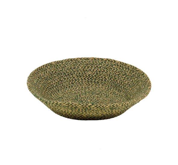 Jute Serving Basket - Olive Green / Natural - 24cm