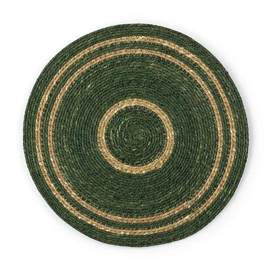 Seagrass Placemats - Set of 4 - Olive Green & Natural