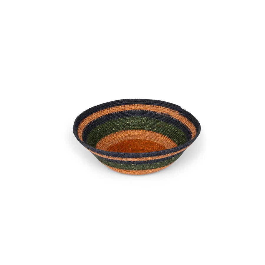 Seagrass Small Bowl - Olive Green & Old Rose