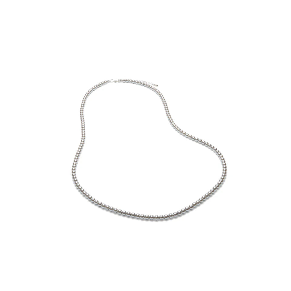 Burley Long Beaded Necklace - Grey