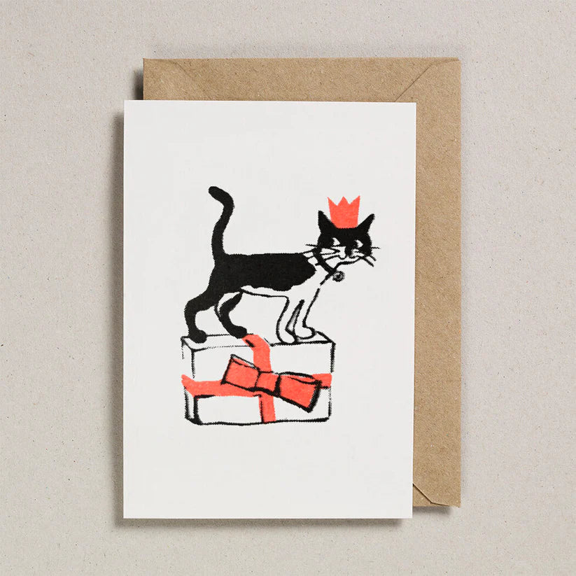 Pack of 6 Christmas Mini Card - Cat