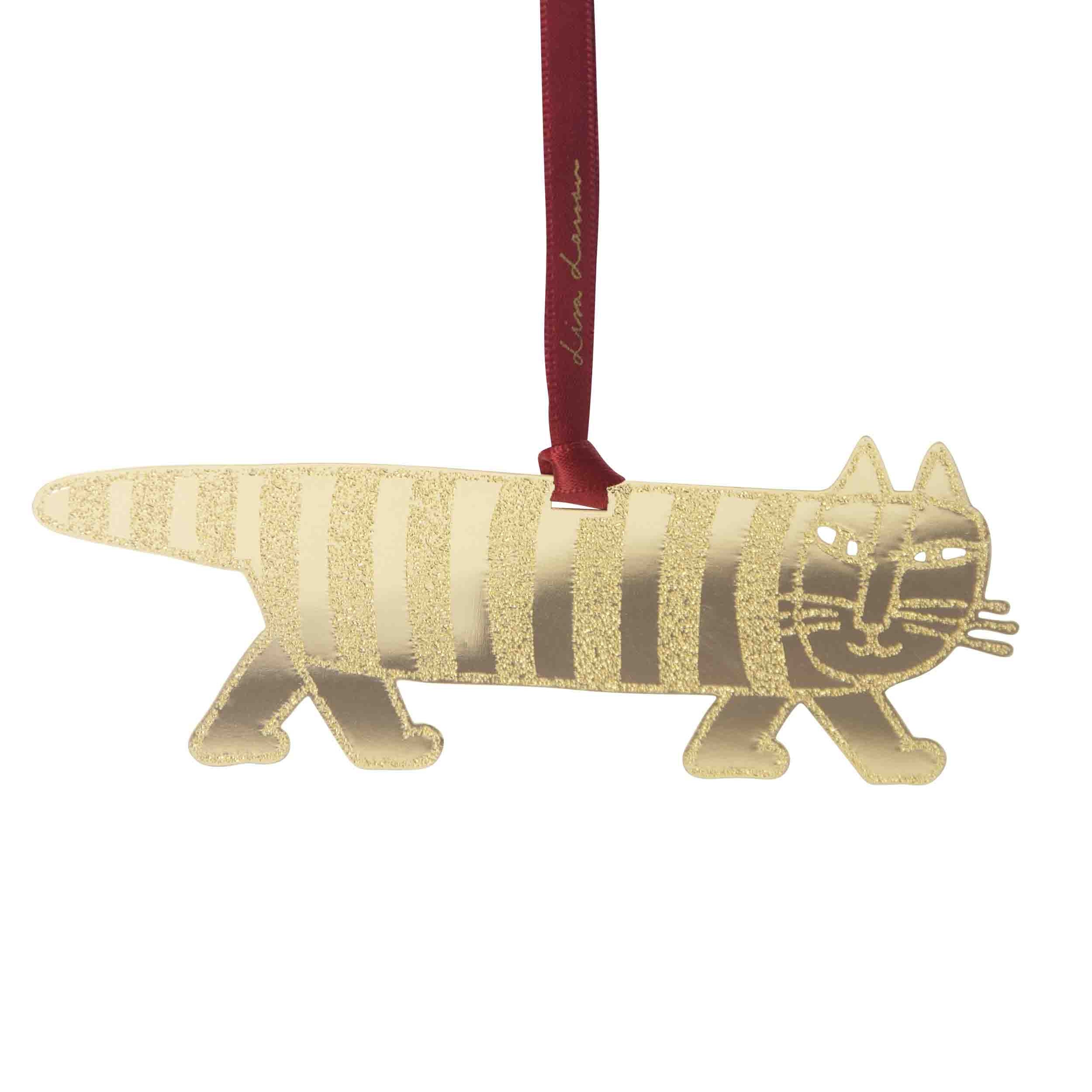 Cat-shaped ornament on a white background