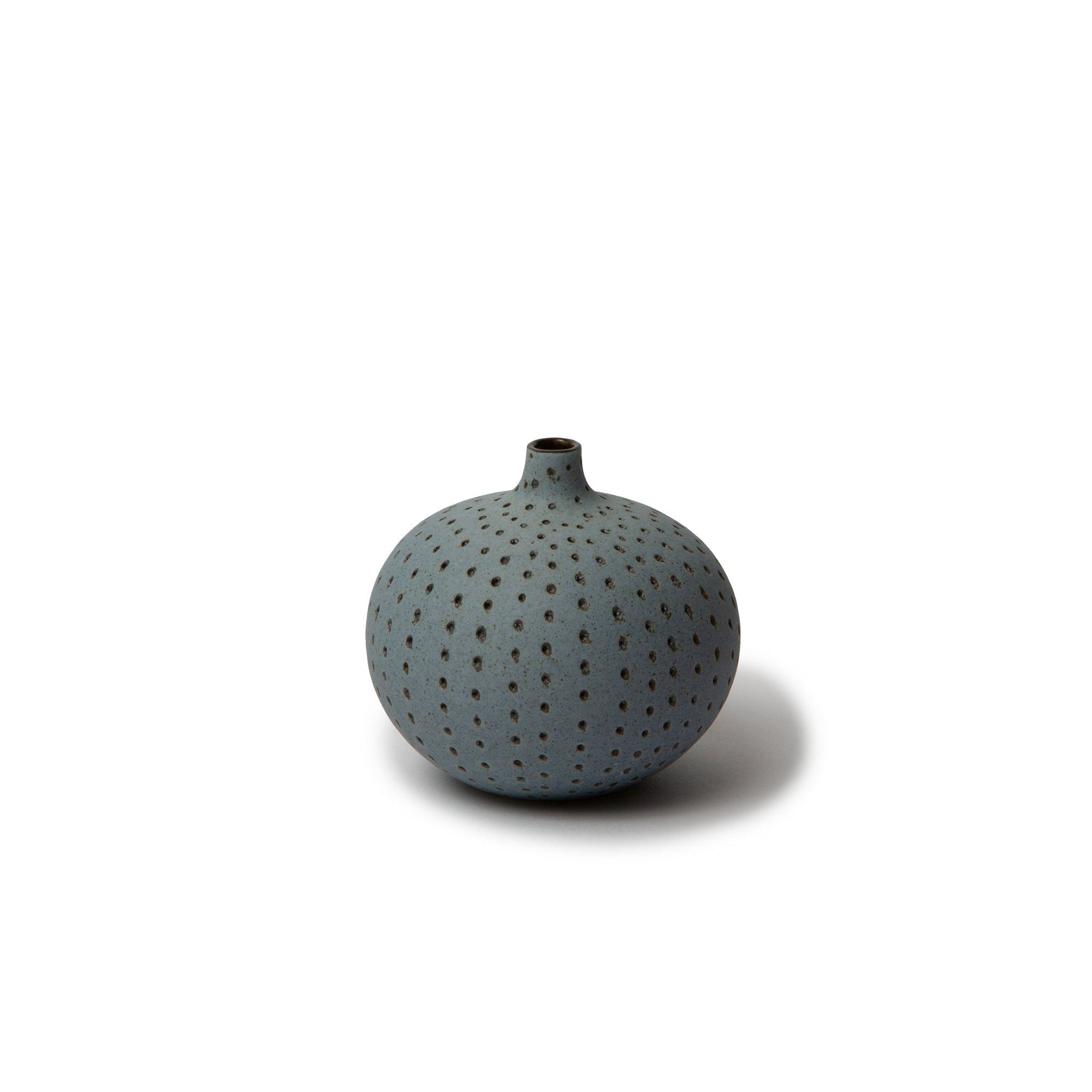 Gray textured vase on a white background