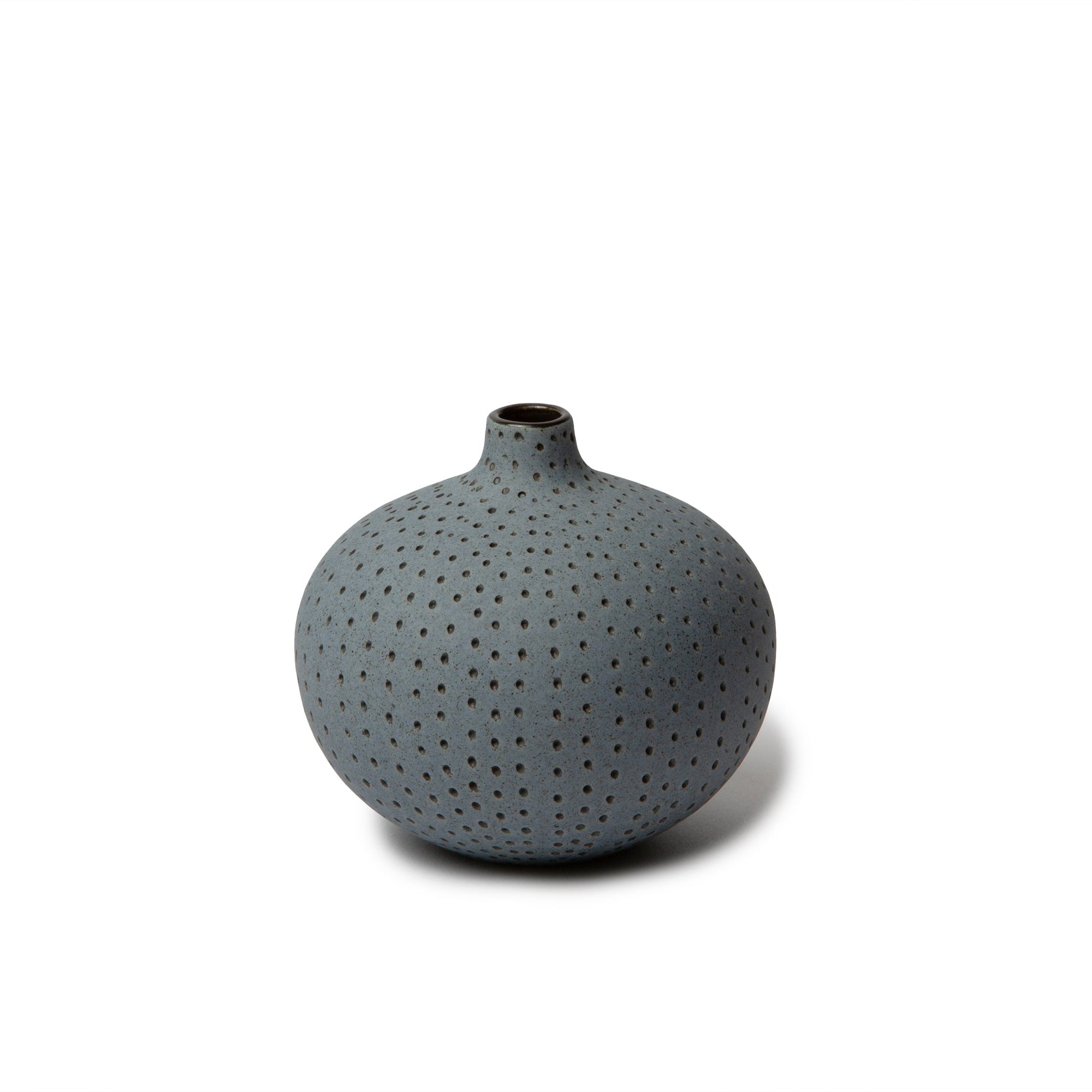 Gray textured vase on a white background