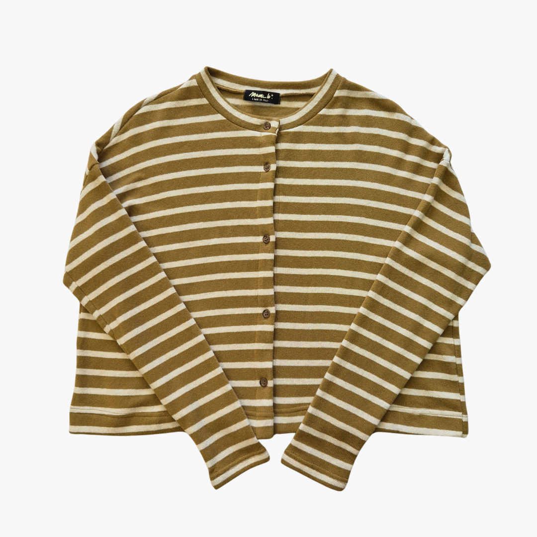 Leah R Cardigan - Lieveto Wide Stripe