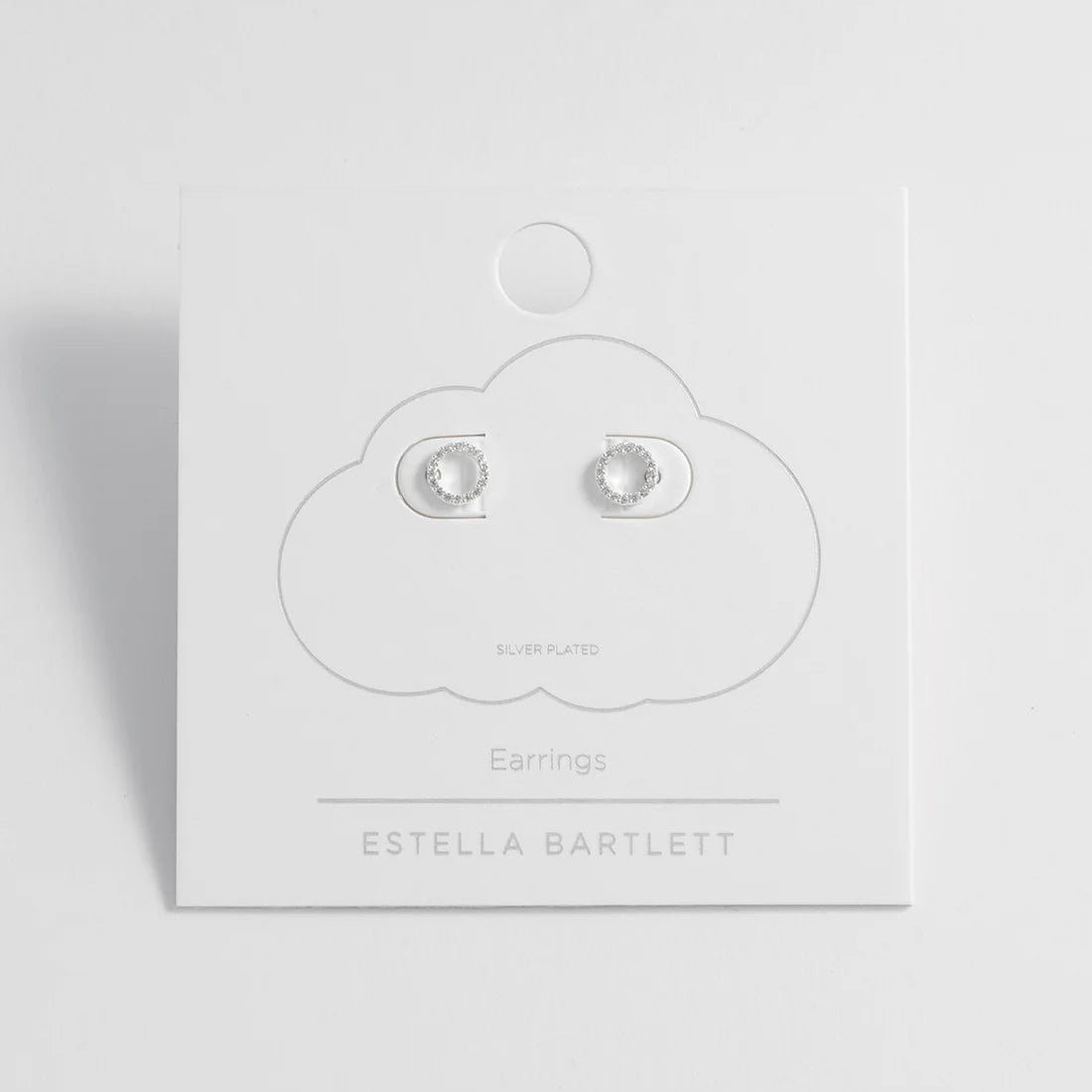 Cz Circle Earrings - Silver Plated