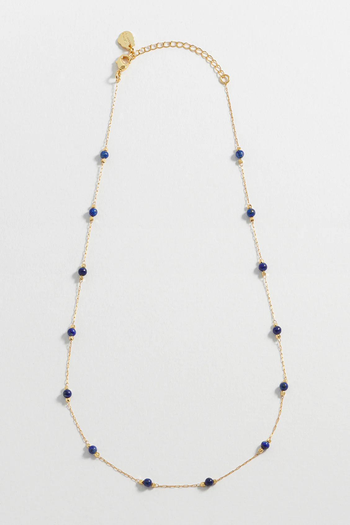 Lapis Lazuli Gemstone Bead Necklace - Gold Plated