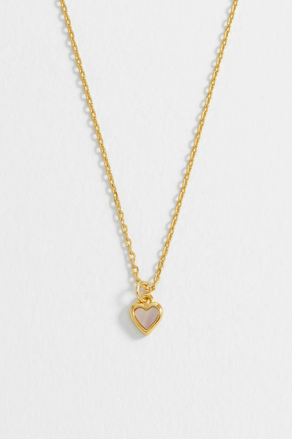 Pink Pearl Heart Necklace - Gold Plated