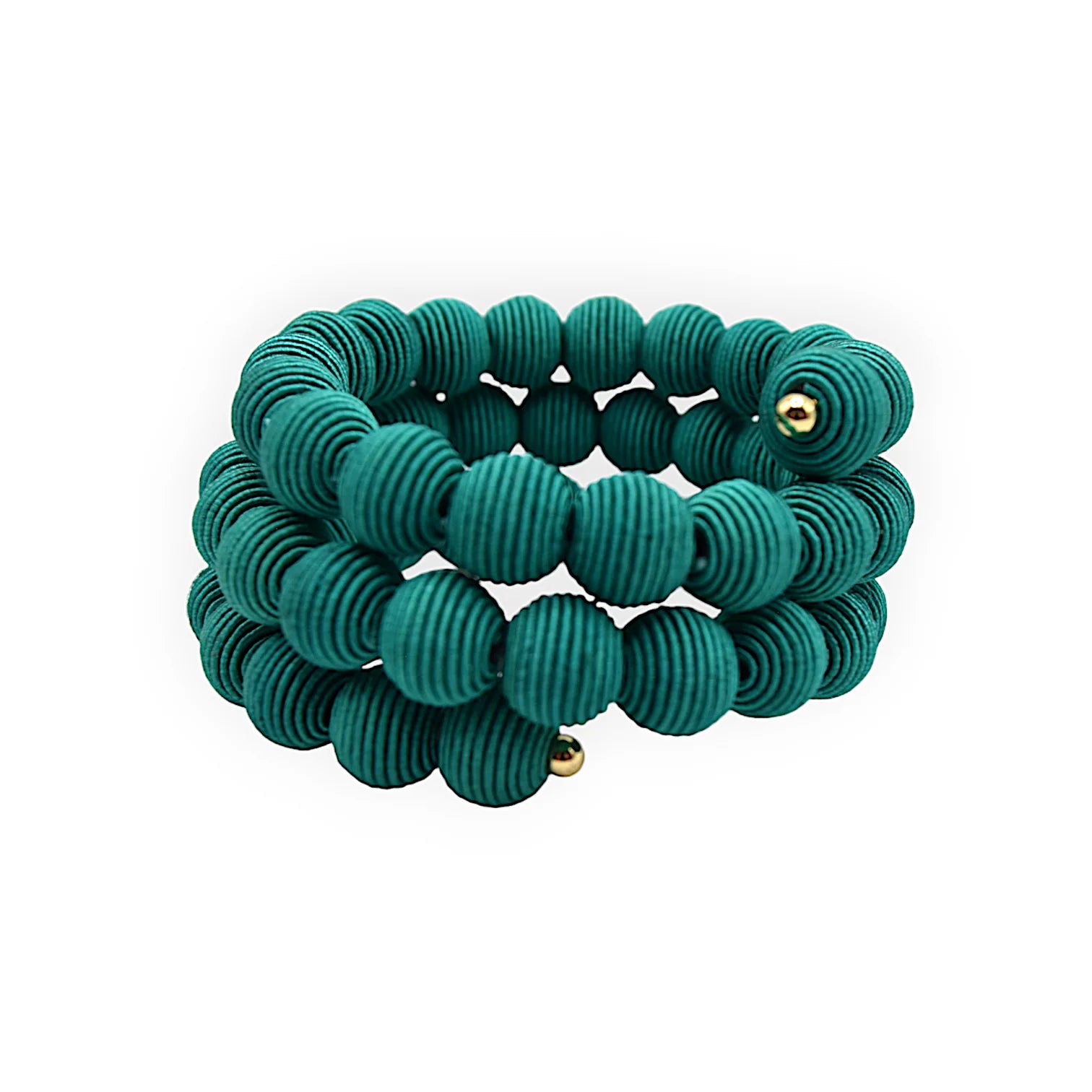 Springwire Woven Ball Bracelet - Emerald