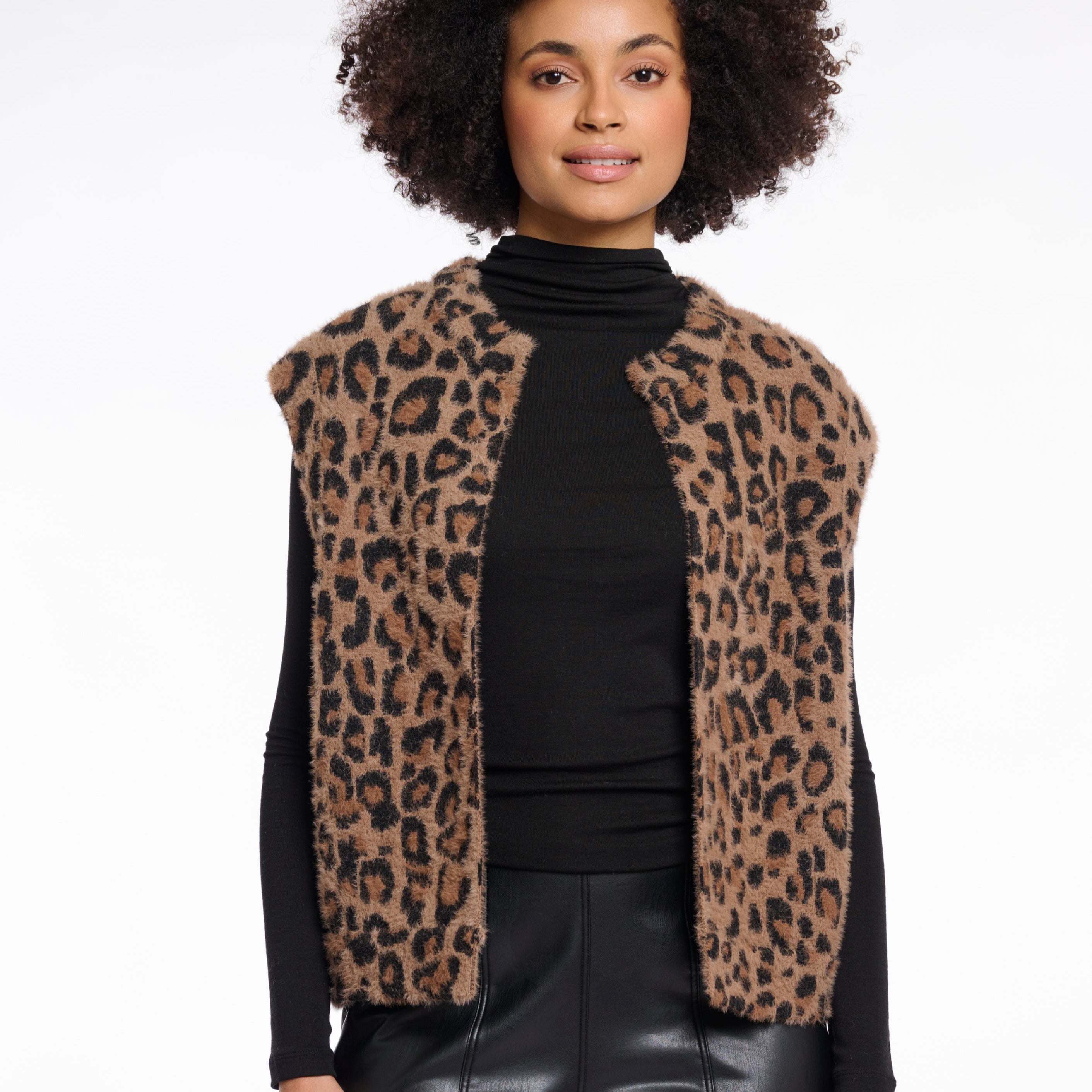 Elona Short Waistcoat - Leopard