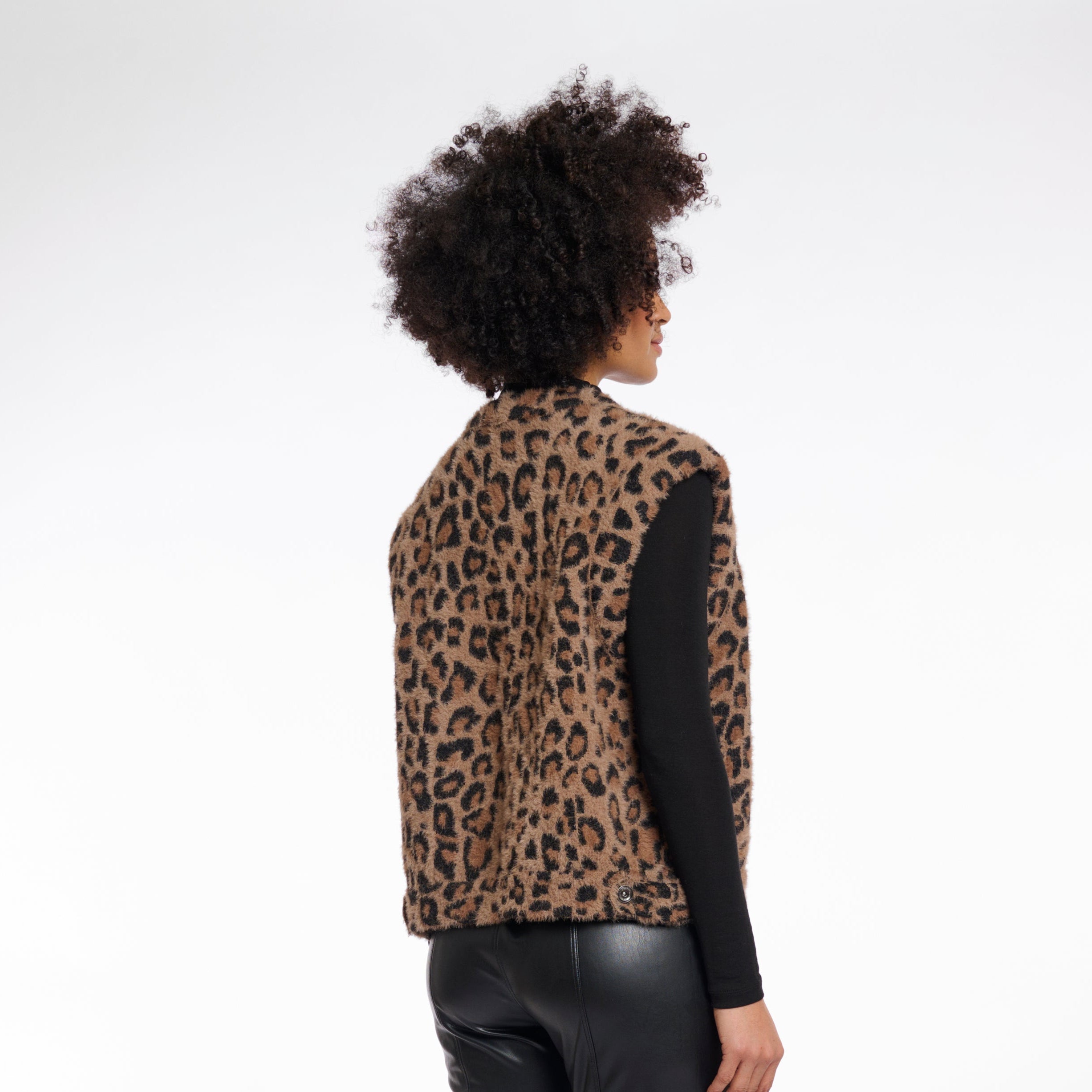 Elona Short Waistcoat - Leopard