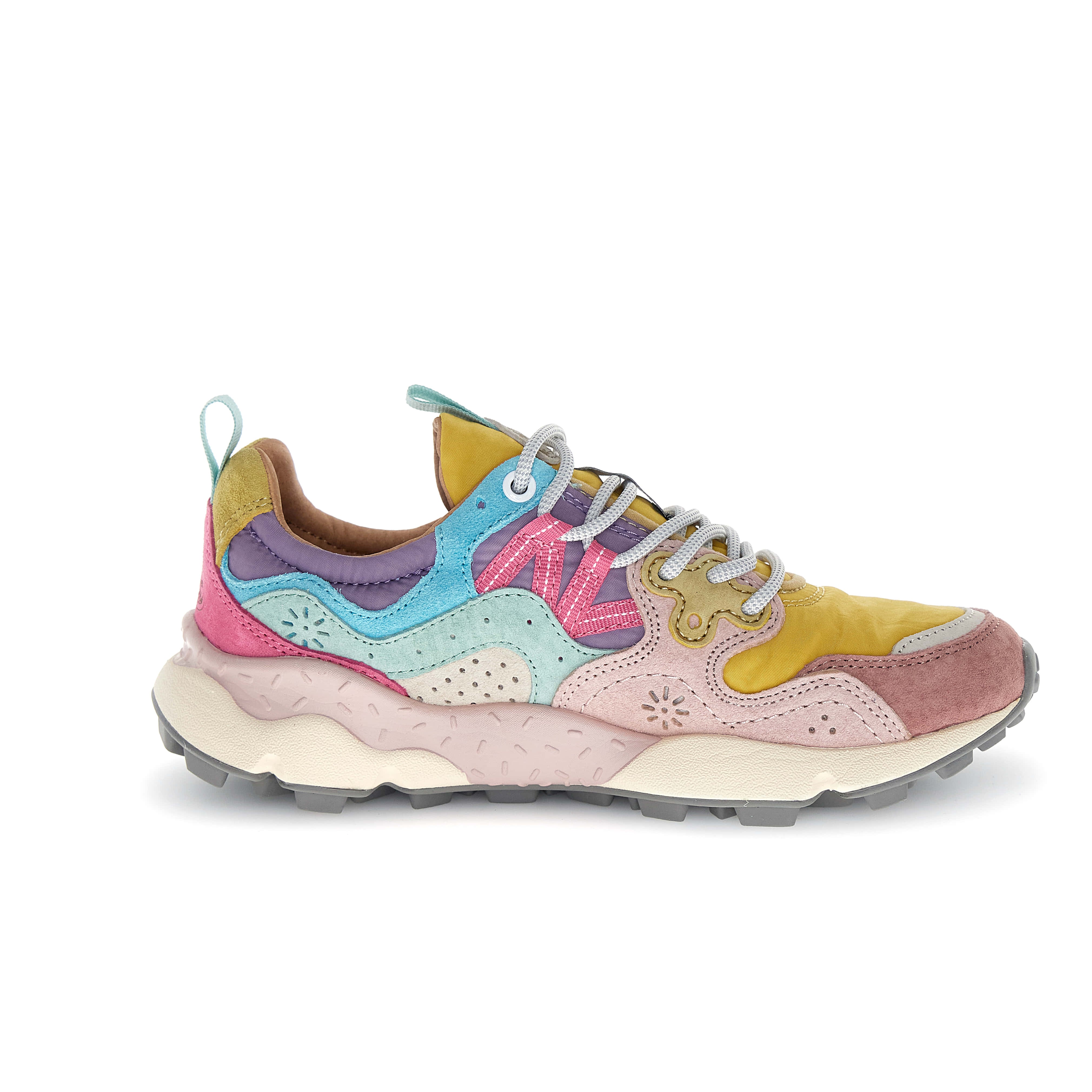 Yamano 3 WOMAN - Suede / Nylon - Pink / Ochre / Light Pink