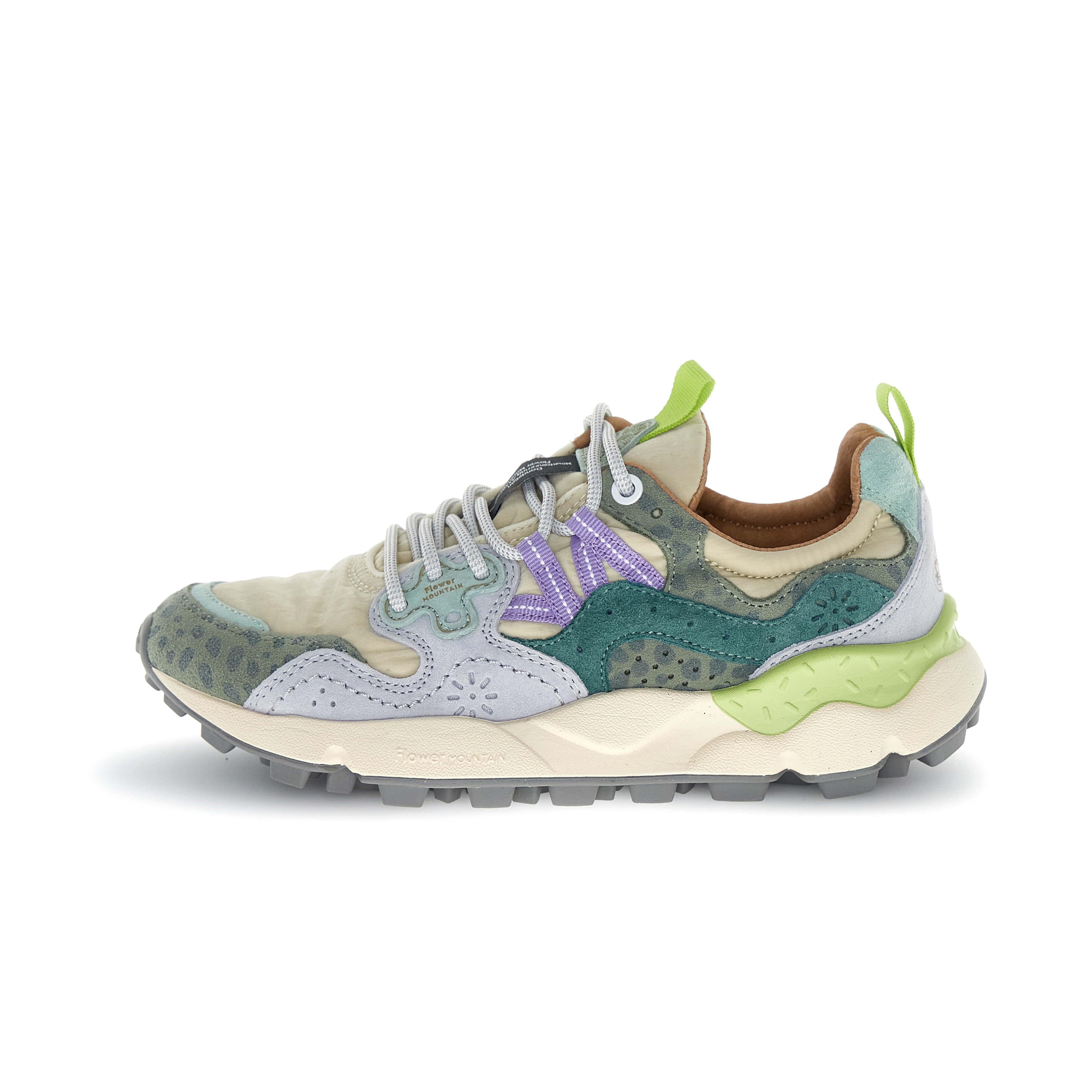 Yamano 3 WOMAN - Suede / Nylon - Taupe / Bottle Green