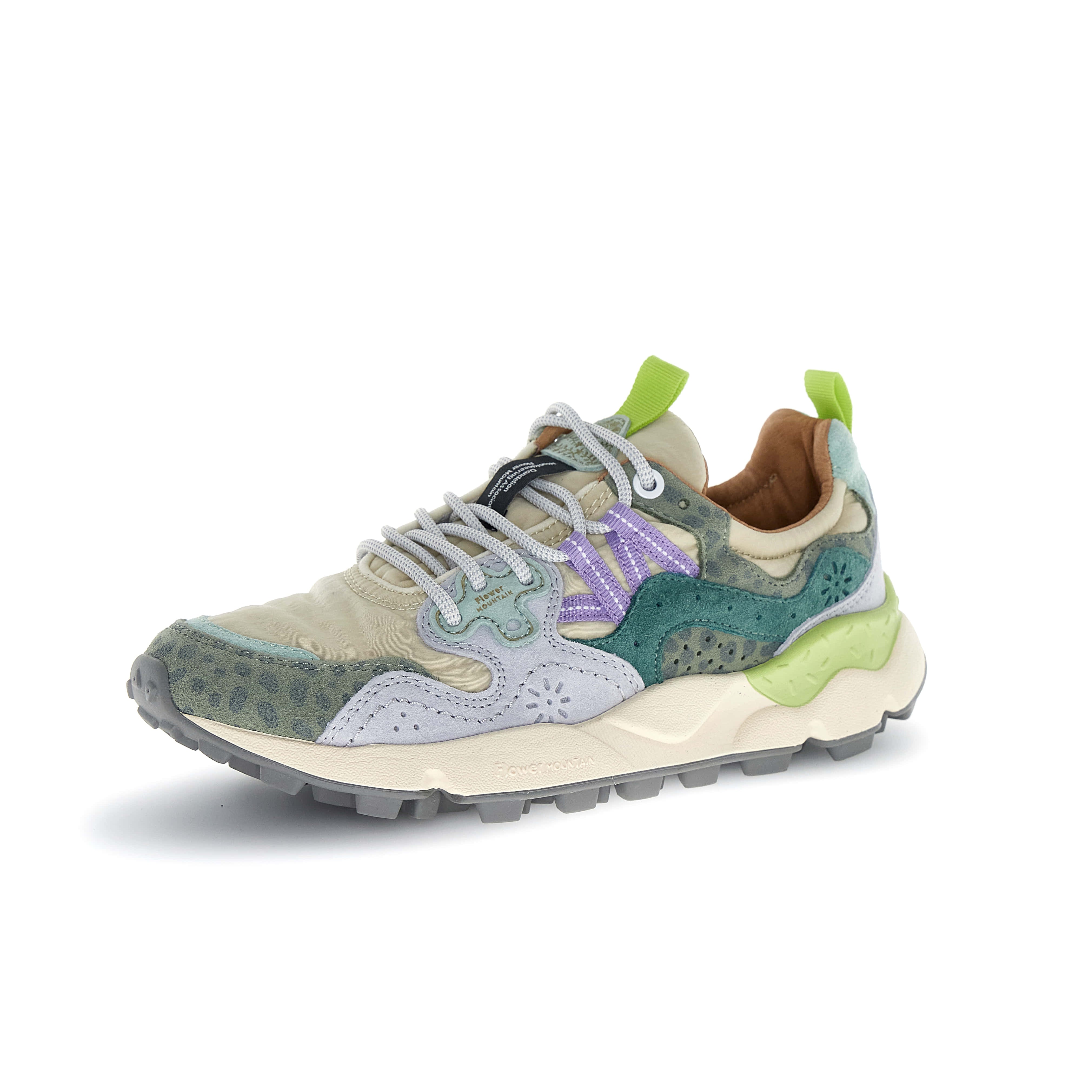 Yamano 3 WOMAN - Suede / Nylon - Taupe / Bottle Green