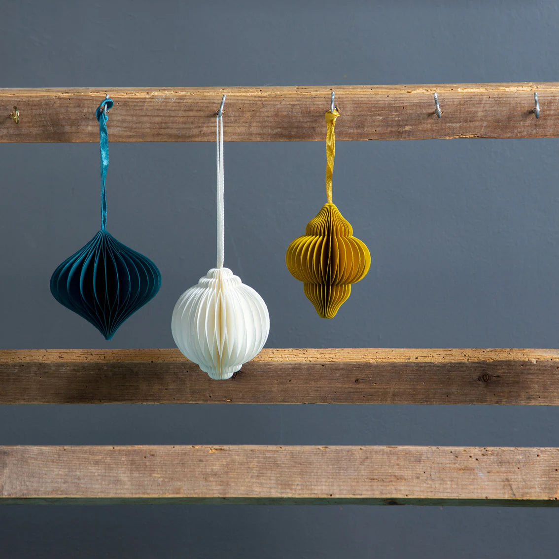 Paper Honeycomb Baubles - Midnight Forest - 3 Assorted Colours