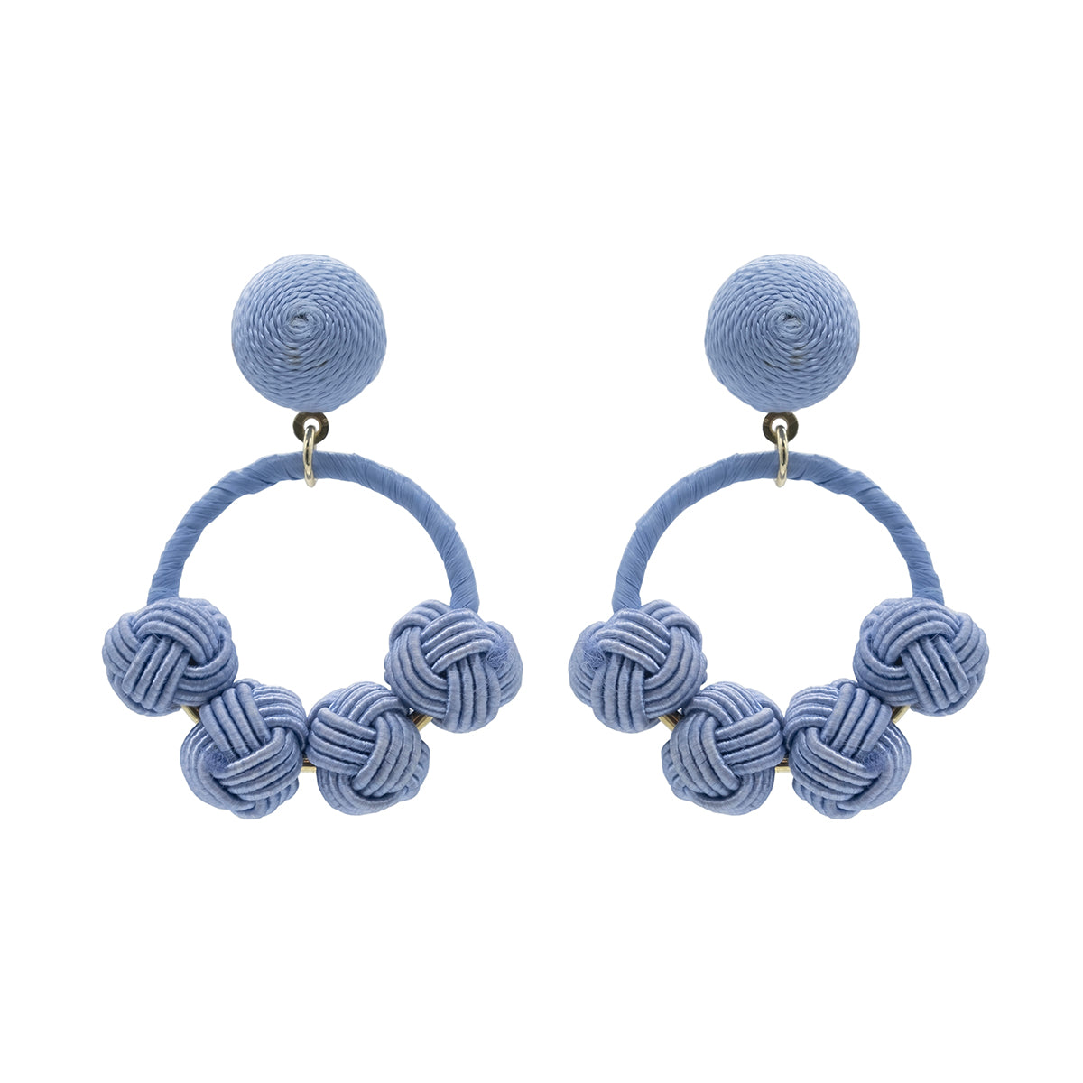 French Lilac Woven Knot Hoop Earrings