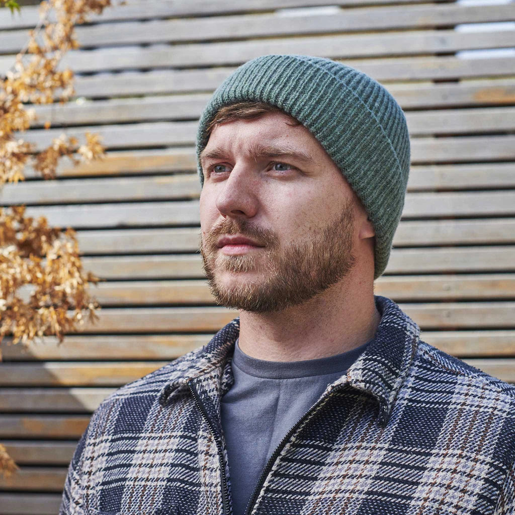 Ribbed Beanie Hat - Soft Green