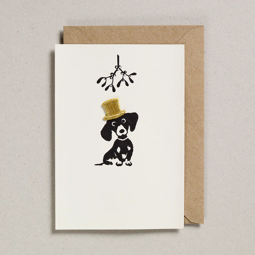 Iron On Patch Christmas Card - Dog