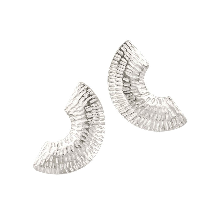 Gibbous Small Stud Earrings - Silver