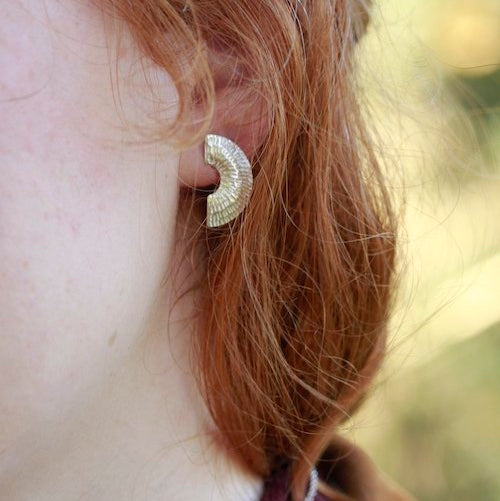 Gibbous Small Stud Earrings - Silver
