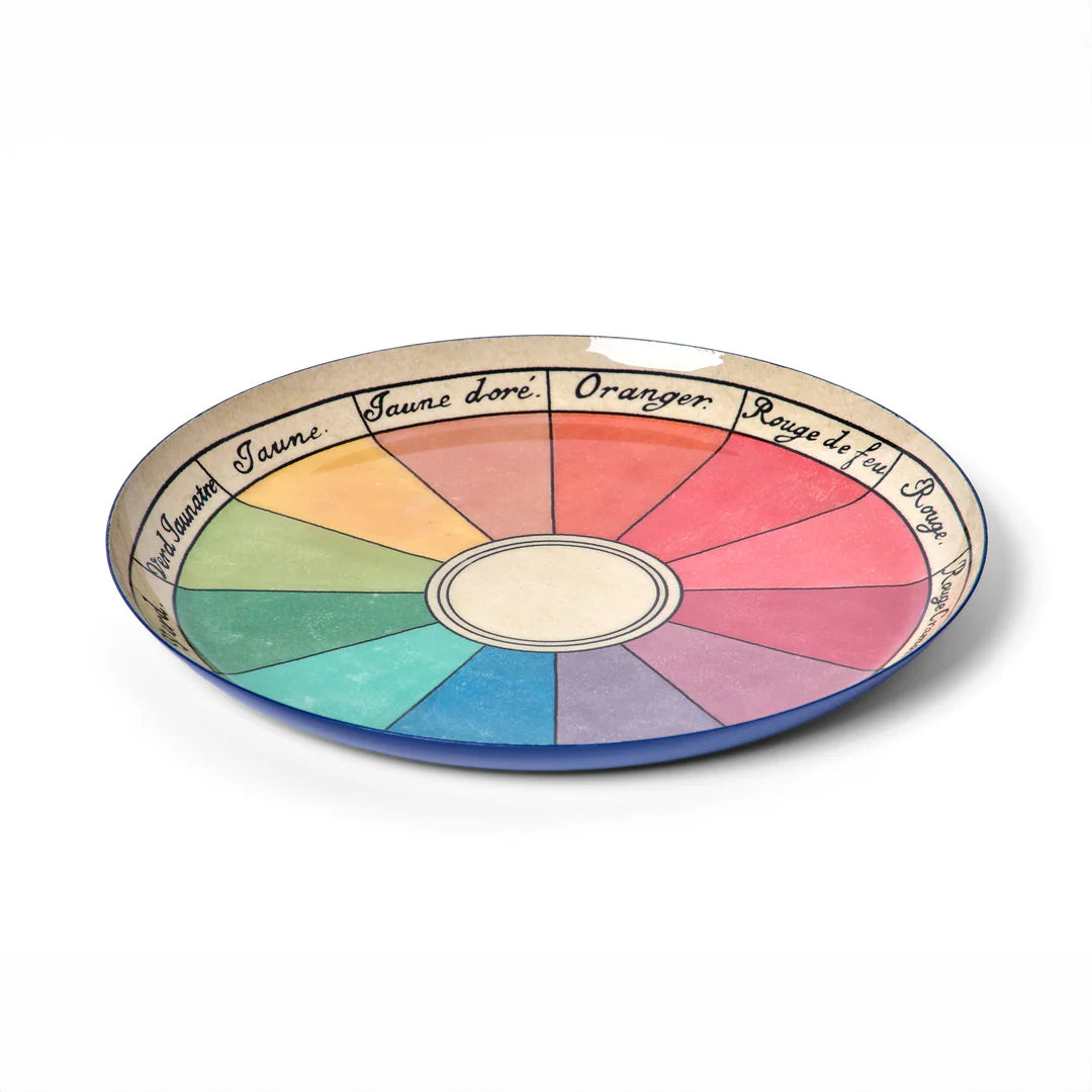 Color wheel with labeled colors on a white background