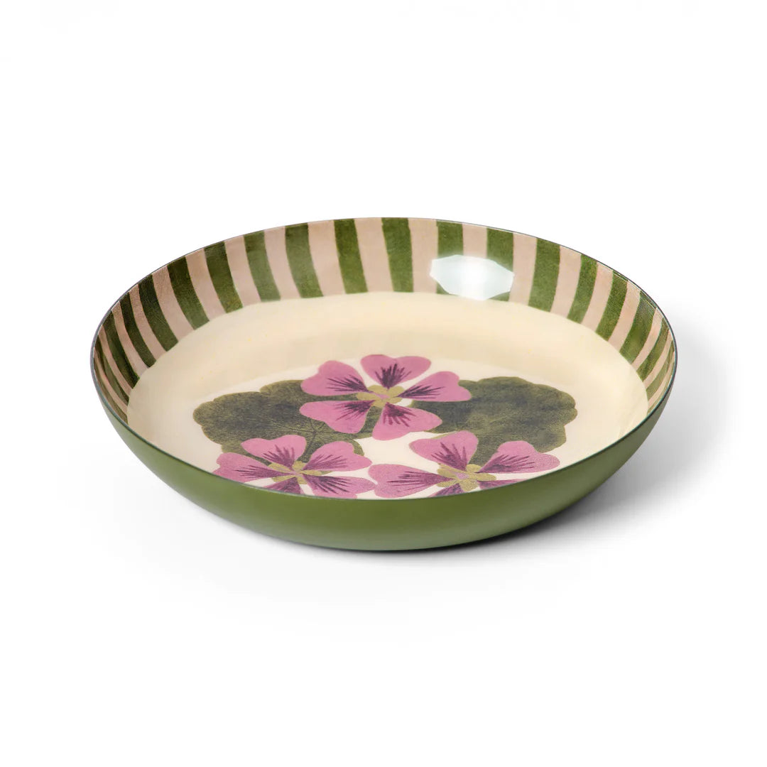 Enamelled Tray - Round - Small - Geranium