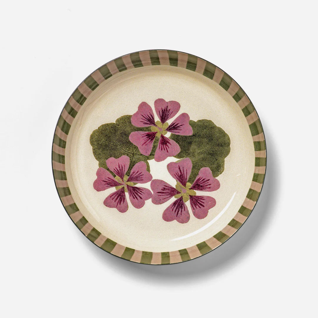 Enamelled Tray - Round - Small - Geranium