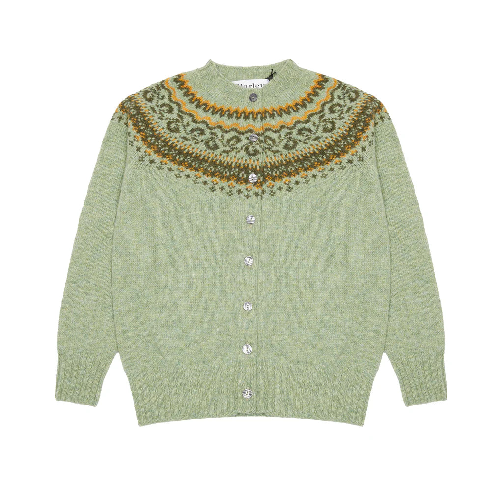 Faille Ribbon Cardigan - Sage